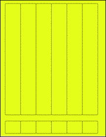 Sheet of 1.25" x 9" Fluorescent Yellow labels