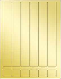 Sheet of 1.25" x 9" Gold Foil Inkjet labels