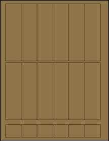 Sheet of 1.25" x 4.5" Brown Kraft labels