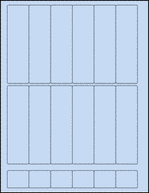 Sheet of 1.25" x 4.5" Pastel Blue labels