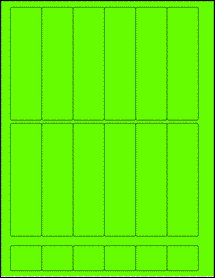 Sheet of 1.25" x 4.5" Fluorescent Green labels