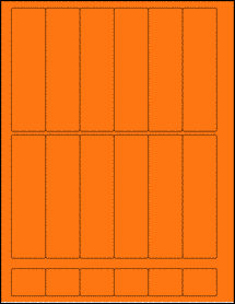 Sheet of 1.25" x 4.5" Fluorescent Orange labels