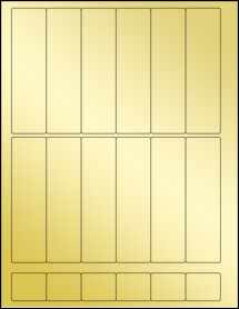 Sheet of 1.25" x 4.5" Gold Foil Inkjet labels