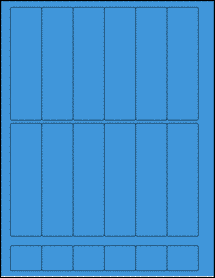 Sheet of 1.25" x 4.5" True Blue labels