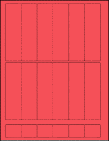 Sheet of 1.25" x 4.5" True Red labels