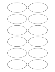 Sheet of 3" x 1.5" Oval  labels