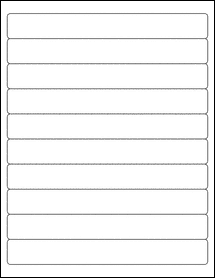 Sheet of 8" x 1" Weatherproof Polyester Laser labels