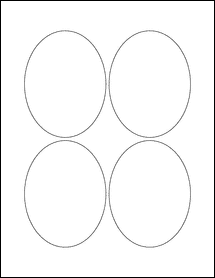 Sheet of 3.25" x 4.25" Oval  labels