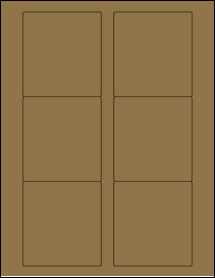 Sheet of 3.125" x 3.375" Brown Kraft labels