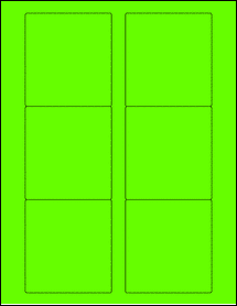 Sheet of 3.125" x 3.375" Fluorescent Green labels