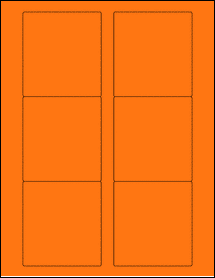 Sheet of 3.125" x 3.375" Fluorescent Orange labels