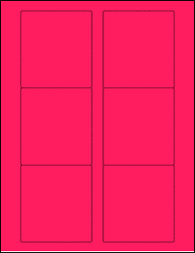 Sheet of 3.125" x 3.375" Fluorescent Pink labels