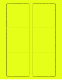 Sheet of 3.125" x 3.375" Fluorescent Yellow labels