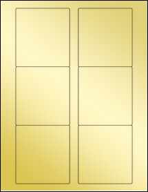 Sheet of 3.125" x 3.375" Gold Foil Laser labels