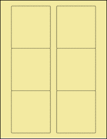 Sheet of 3.125" x 3.375" Pastel Yellow labels