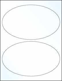 Sheet of 8" x 4.75" Large Oval Clear Gloss Laser labels
