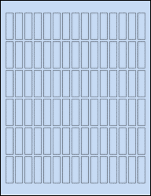 Sheet of 0.41" x 1.5" Pastel Blue labels