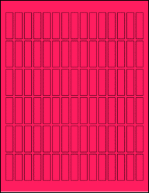 Sheet of 0.41" x 1.5" Fluorescent Pink labels