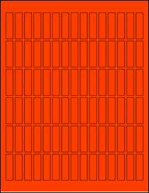 Sheet of 0.41" x 1.5" Fluorescent Red labels