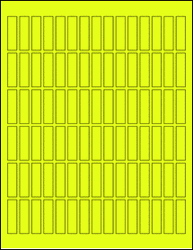 Sheet of 0.41" x 1.5" Fluorescent Yellow labels