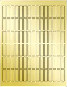 Sheet of 0.41" x 1.5" Gold Foil Inkjet labels