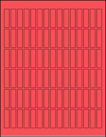 Sheet of 0.41" x 1.5" True Red labels