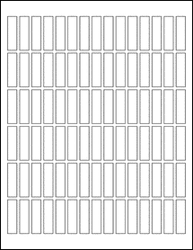 Sheet of 0.41" x 1.5" Standard White Matte labels