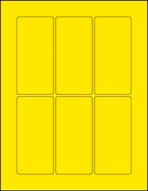 Sheet of 2.125" x 4.5" True Yellow labels