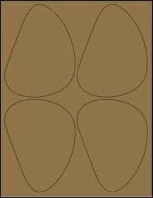 Sheet of 3.954" x 5.192" Brown Kraft labels