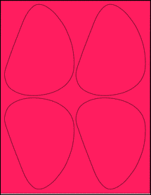 Sheet of 3.954" x 5.192" Fluorescent Pink labels