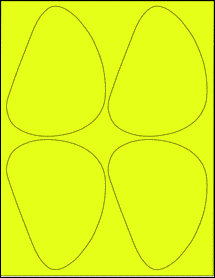 Sheet of 3.954" x 5.192" Fluorescent Yellow labels