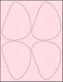 Sheet of 3.954" x 5.192" Pastel Pink labels