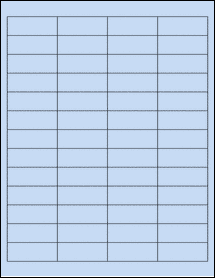 Sheet of 2" x 0.75" Pastel Blue labels