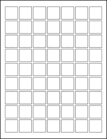 Sheet of 1" x 1"  labels