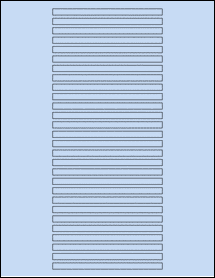 Sheet of 4.375" x 0.25" Pastel Blue labels