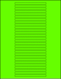 Sheet of 4.375" x 0.25" Fluorescent Green labels