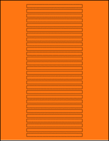 Sheet of 4.375" x 0.25" Fluorescent Orange labels