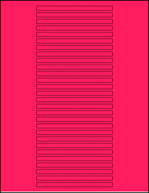 Sheet of 4.375" x 0.25" Fluorescent Pink labels