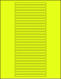 Sheet of 4.375" x 0.25" Fluorescent Yellow labels