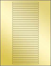 Sheet of 4.375" x 0.25" Gold Foil Laser labels