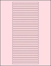 Sheet of 4.375" x 0.25" Pastel Pink labels