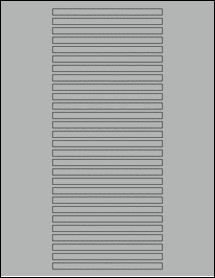 Sheet of 4.375" x 0.25" True Gray labels