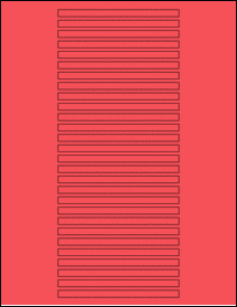 Sheet of 4.375" x 0.25" True Red labels