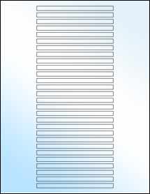 Sheet of 4.375" x 0.25" White Gloss Inkjet labels