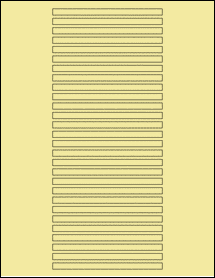 Sheet of 4.375" x 0.25" Pastel Yellow labels