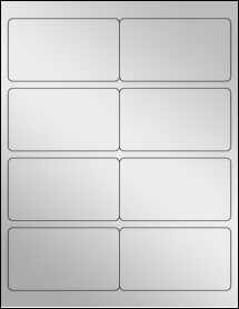 Sheet of 4" x 2.25" Silver Foil Laser labels