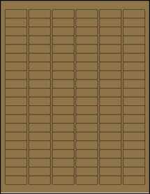 Sheet of 1.25" x 0.5" Brown Kraft labels