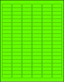 Sheet of 1.25" x 0.5" Fluorescent Green labels