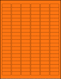 Sheet of 1.25" x 0.5" Fluorescent Orange labels