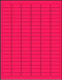 Sheet of 1.25" x 0.5" Fluorescent Pink labels